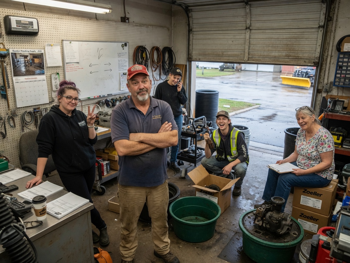 The Cedar Rapids Pump Pros team at work in Cedar Rapids