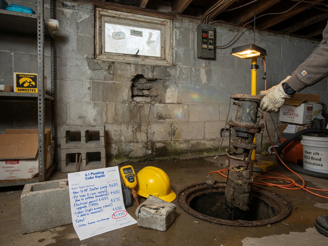 Cost Factors For Sump Pump Replacement In Older Cedar Rapids Homes
